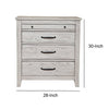 Transitional Style Three Drawer Nightstand with Pull Out Tray, Gray