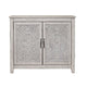 Wooden Chest with 2 Polyresin Carved Cabinets, Weathered Gray