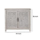 Wooden Chest with 2 Polyresin Carved Cabinets, Weathered Gray