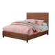 Transitional Style Full Size Bed with Panel Design, Brown