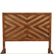 Full Size Bed with Parquet Pattern High Headboard, Brown