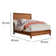 Full Size Bed with Parquet Pattern High Headboard, Brown