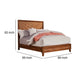 Standard King Size Bed with Parquet Pattern High Headboard, Brown