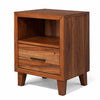 Transitional Style Nightstand with 1 Drawer and 1 Open Compartment, Brown
