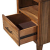 Transitional Style Nightstand with 1 Drawer and 1 Open Compartment, Brown