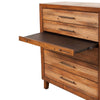 5 Drawer Wooden Chest with Metal Bar Handles and 1 Pull Out Tray, Brown