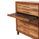5 Drawer Wooden Chest with Metal Bar Handles and 1 Pull Out Tray, Brown