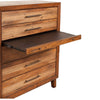 5 Drawer Wooden Chest with Metal Bar Handles and 1 Pull Out Tray, Brown