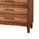 5 Drawer Wooden Chest with Metal Bar Handles and 1 Pull Out Tray, Brown