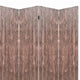 Textured and Bark Designed Wooden 4 Panel Room Divider Natural Brown BM205777