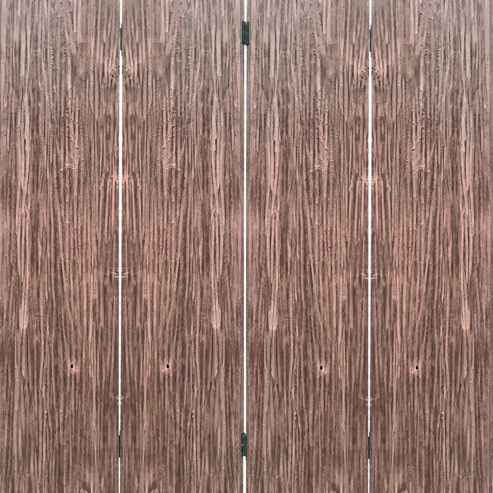 Textured and Bark Designed Wooden 4 Panel Room Divider Natural Brown BM205777