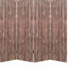 Textured and Bark Designed Wooden 4 Panel Room Divider Natural Brown BM205777