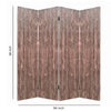 Textured and Bark Designed Wooden 4 Panel Room Divider Natural Brown BM205777