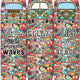Beach Themed Surfboard Shaped 3 Panel Room Divider Multicolor BM205778