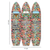 Beach Themed Surfboard Shaped 3 Panel Room Divider Multicolor BM205778