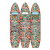 Beach Themed Surfboard Shaped 3 Panel Room Divider, Multicolor