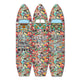 Beach Themed Surfboard Shaped 3 Panel Room Divider, Multicolor