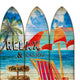 Room Divider | Surfboard Shape | Lounge & Umbrella Print | Multicolor