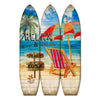 Room Divider | Surfboard Shape | Lounge & Umbrella Print | Multicolor