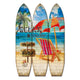 Room Divider | Surfboard Shape | Lounge & Umbrella Print | Multicolor