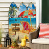 Room Divider | Surfboard Shape | Lounge & Umbrella Print | Multicolor
