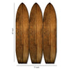 Plank Style Surfboard Shaped 3 Panel Wooden Room Divider Brown BM205782