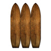 Plank Style Surfboard Shaped 3 Panel Wooden Room Divider, Brown