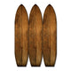 Plank Style Surfboard Shaped 3 Panel Wooden Room Divider, Brown