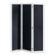 Chalkboard and Wooden 3 Panel Room Divider, Black and White