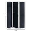 Chalkboard and Wooden 3 Panel Room Divider Black and White BM205784