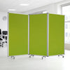 Wooden 3 Panel Room Divider with Interconnected Square Blocks, Brown