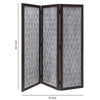 Wooden 3 Panel Room Divider with Textured Diamond Pattern Gray and Black BM205788