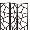 Wooden 3 Panel Room Divider with Intricate Design Espresso Brown BM205790