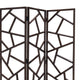 Wooden 3 Panel Room Divider with Intricate Design Espresso Brown BM205790