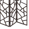 Wooden 3 Panel Room Divider with Intricate Design Espresso Brown BM205790