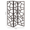 Wooden 3 Panel Room Divider with Intricate Design Espresso Brown BM205790