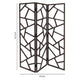 Wooden 3 Panel Room Divider with Intricate Design Espresso Brown BM205790