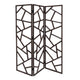 Wooden 3 Panel Room Divider with Intricate Design, Espresso Brown
