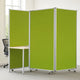 Accordion Style Fabric Upholstered 3 Panel Room Divider, Green and Gray