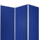 Accordion Style Fabric Upholstered 3 Panel Room Divider Blue and Gray BM205792