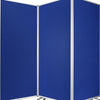 Accordion Style Fabric Upholstered 3 Panel Room Divider Blue and Gray BM205792