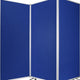 Accordion Style Fabric Upholstered 3 Panel Room Divider Blue and Gray BM205792