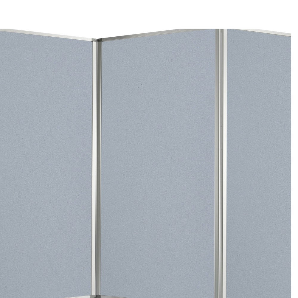 Accordion Style Fabric Upholstered 3 Panel Room Divider Gray BM205793