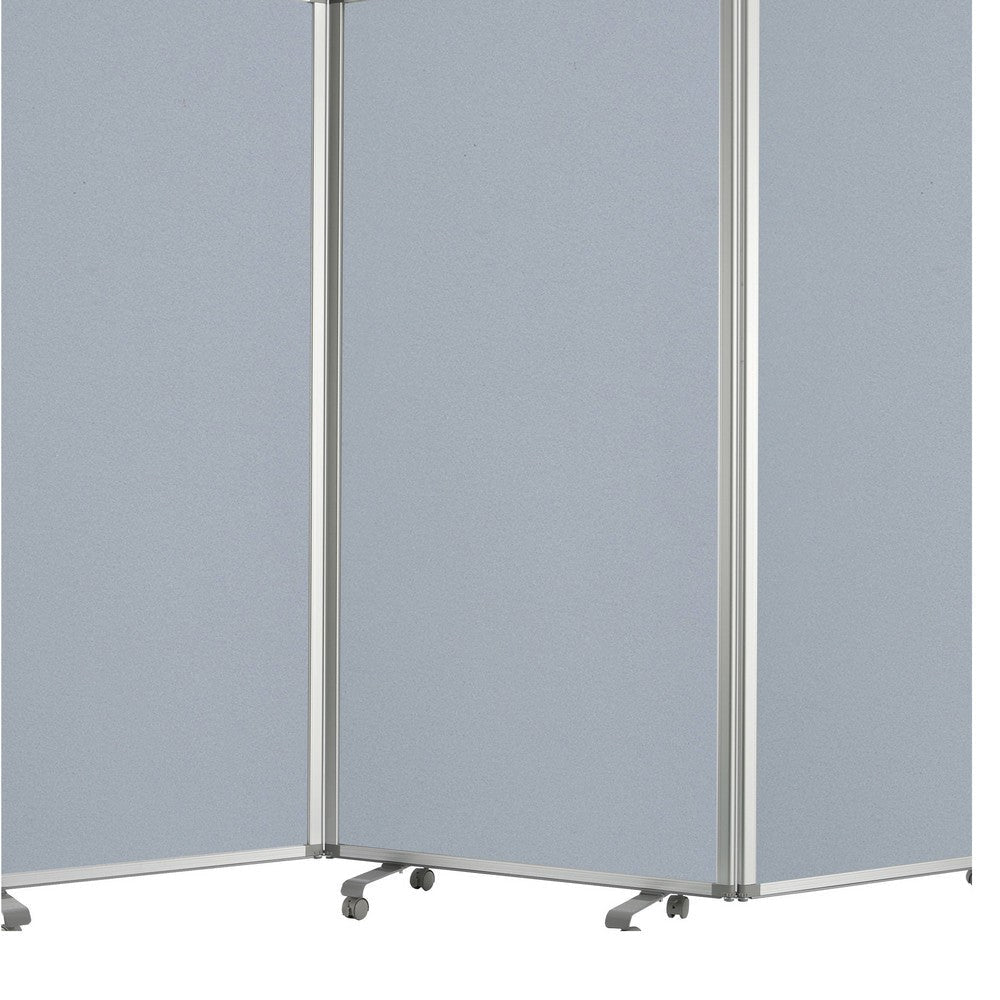Accordion Style Fabric Upholstered 3 Panel Room Divider Gray BM205793
