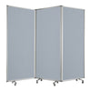 Accordion Style Fabric Upholstered 3 Panel Room Divider, Gray