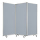 Accordion Style Fabric Upholstered 3 Panel Room Divider, Gray