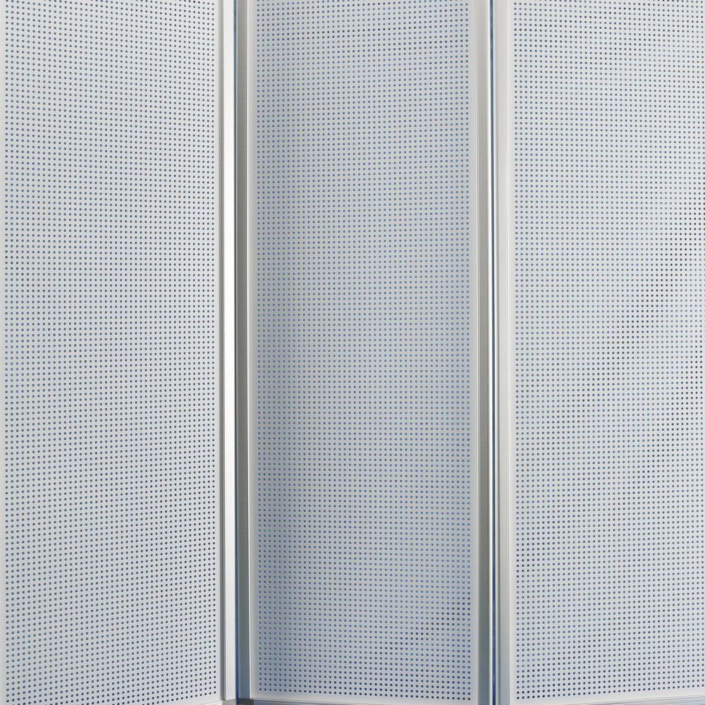 Accordion Style Metal 3 Panel Room Divider with Perforated Details White BM205795