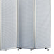 Accordion Style Metal 3 Panel Room Divider with Perforated Details White BM205795