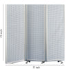 Accordion Style Metal 3 Panel Room Divider with Perforated Details White BM205795