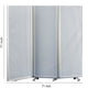 Accordion Style Metal 3 Panel Room Divider with Perforated Details White BM205795
